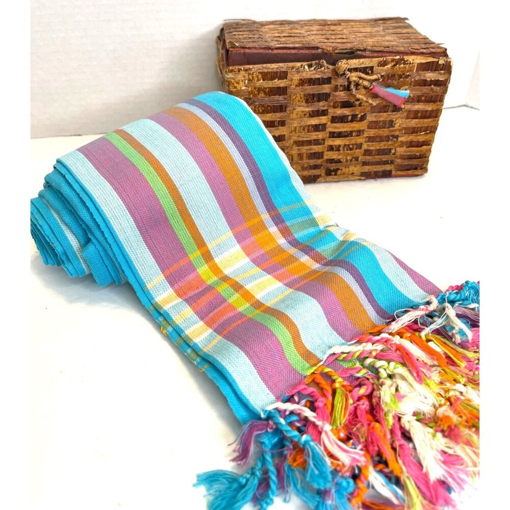 East Africa Tribal Kikoi Kenya Ethnic Scarf Beach Towel Wrap Safari Table Cloth - Picture 3 of 11